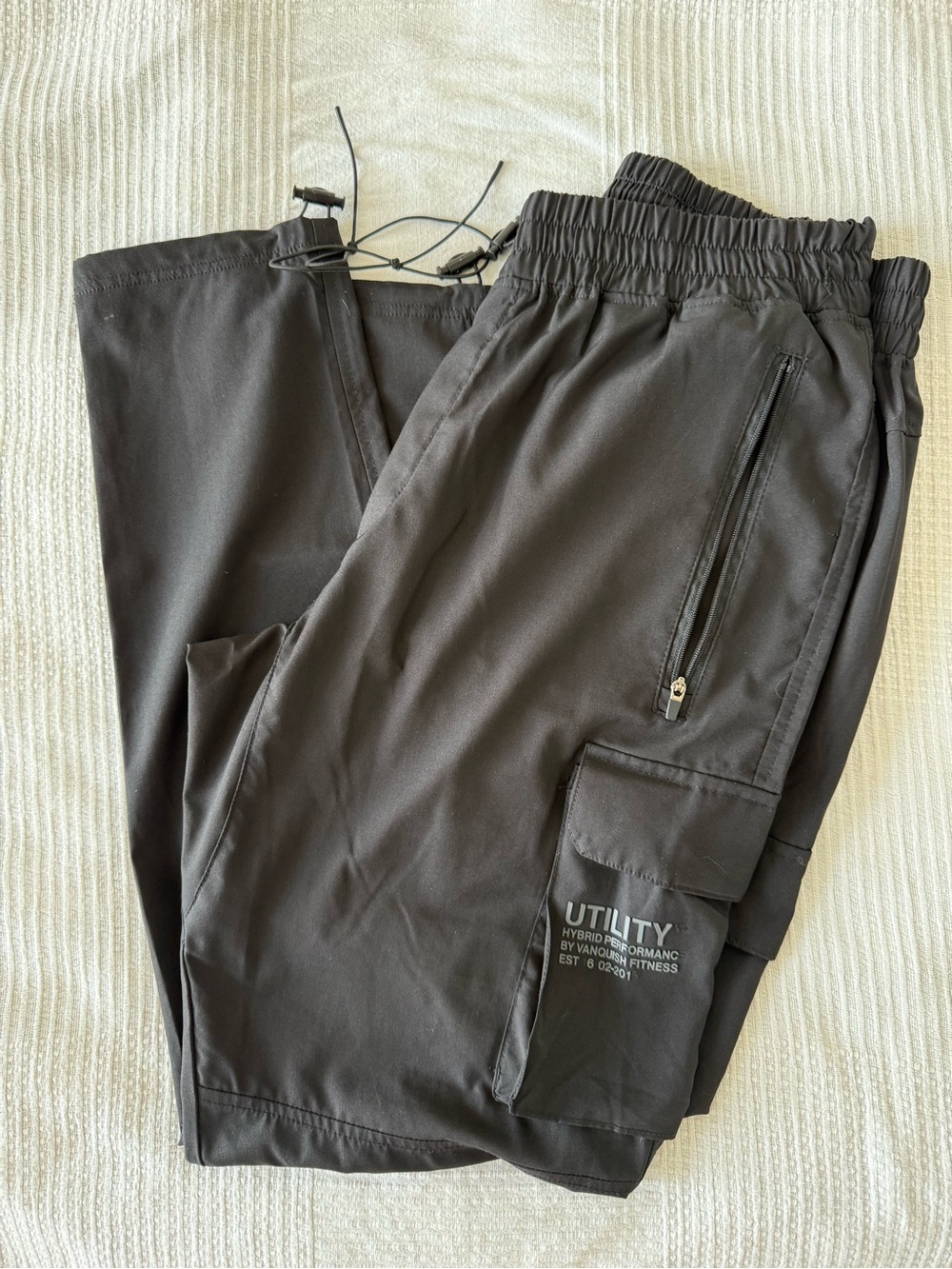 Men's Black Utility Cargo Jogger Pants